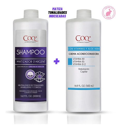 X2: Shampoo Matizador Violeta + Acondicionador Vitaminas 500