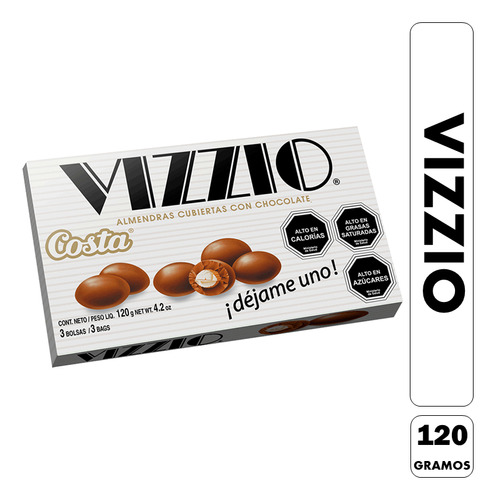 Vizzio-  Almendras Cubiertas Con Chocolate (caja Con 120g)