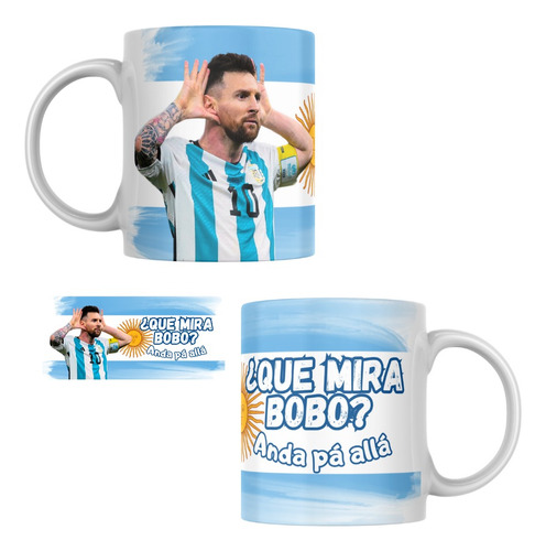 Tazón Taza Personalizada De 11 Onz Messi Que Mira Bobo