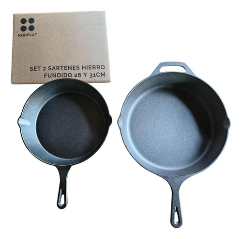 Set De 2 Sartenes Hierro Fundido 10 Y 12 Pulgadas - Norplat