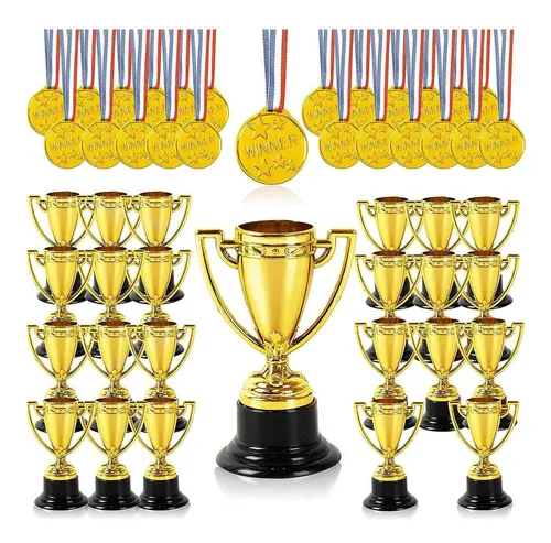 comprar 20 Trofeos Y 20 Medallas Para Premios, Medallas Para Niños