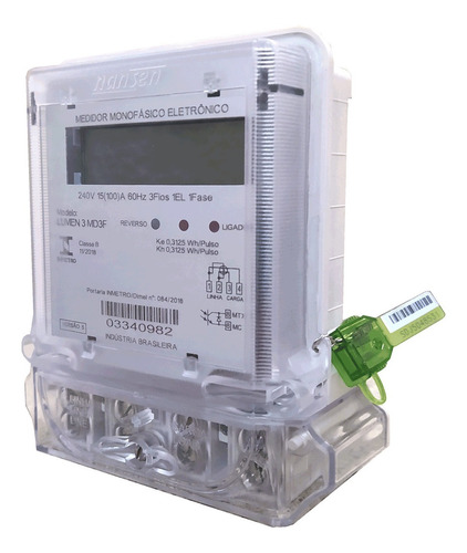 Medidor Consumo De Energia Bifásico Nansen 110v E 220v