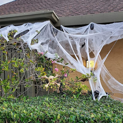 1000 Sqft Stretchy Spider Web Halloween Cobweb Con 60 Hy1sw