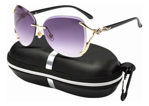 2 Piezas Moda Lentes De Sol Fox Frontera Para Mujer Púrpura