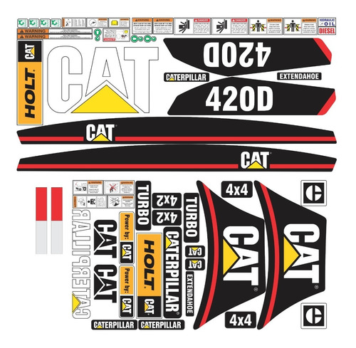 Calcomanías Para Retroexcavadora Caterpillar 420d Originales
