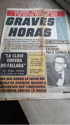  El Popular Del 27 De Junio De 1973 Día De Golpe De Estado