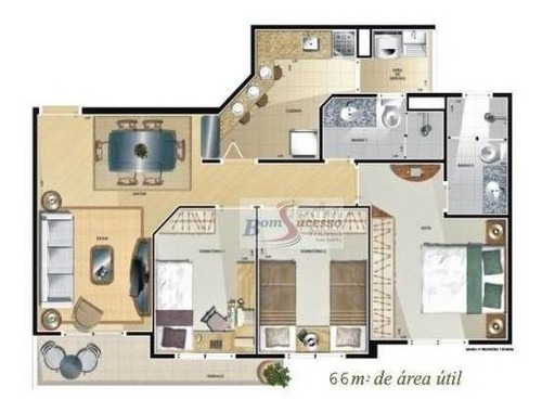 Imagem 3 de 4 de Apartamento Com 3 Dormitórios À Venda, 66 M² Por R$ 550.000,00 - Santana (zona Norte) - São Paulo/sp - Ap1554