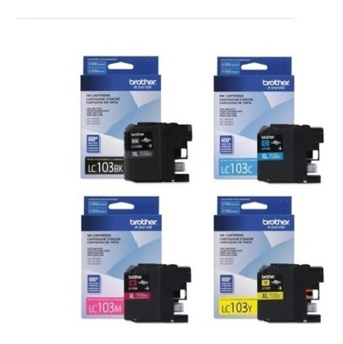 Pack De Tintas Brother Lc 103 (4 Colores) (bkcmy)