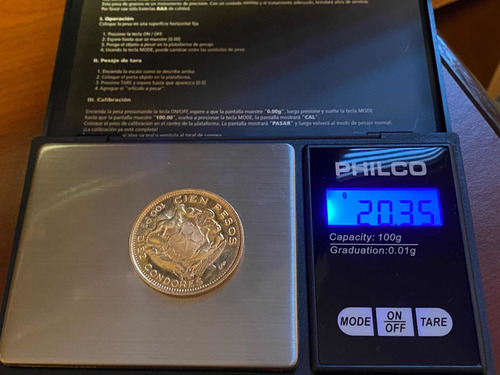 Imagen 4 de 4 de Moneda De Oro 100 Pesos 1962