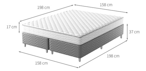 Cama Box Com Colchão Queen Howie Espuma D45 (17x158x198) ... Cor Branco