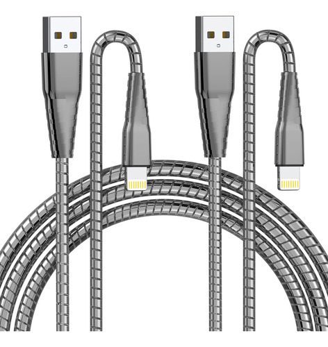 Cable De Carga Trenzado De Metal Para iPhone Con Certificaci