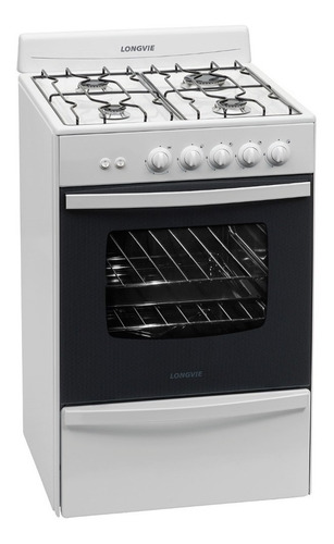 Imagen 6 de 7 de Cocina A Gas Longvie 56cm Blanca 13331bf Cajón Parrilla