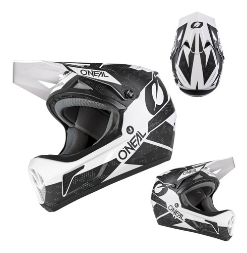 Casco Bicicleta Downhill Oneal Sonus Deft Negro/ Blanco