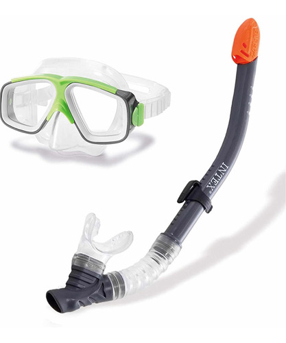 Visor Con Snorkel Verde  Intex Mod 55949 Para Edad 8 Años +