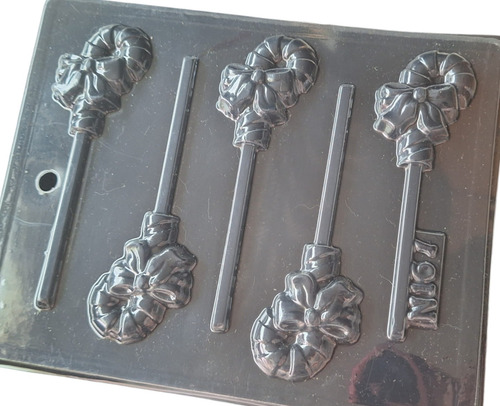 *molde Paletas Chocolate Navidad #48 5 Bastones Caramelo