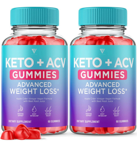 Paquete De 2 Gomitas Keto Acv Para Perdida De Peso Avanzada,