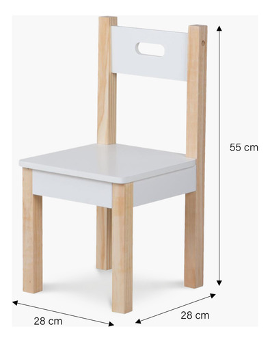 Pack Infantil 1 Mesa 2 Sillas Santino Natura/blanco Form
