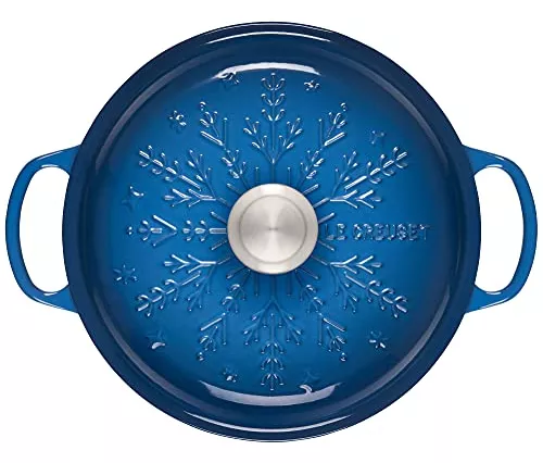 Le Creuset Signature Cacerola de hierro fundido esmaltado, 2.25 cuartos de  galón, color azul (Marseille)