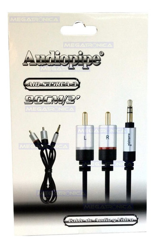 Cable Mini Plug 3.5mm A Rca Stereo Macho 90cm Audiopipe Pro