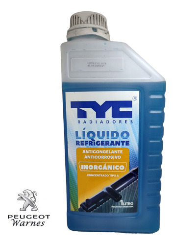 Liquido Refrigerante Azul Marca Tyc Para Peugeot 301