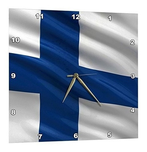 3drose Bandera De Finlandia Ondeando En El Reloj De Pared De