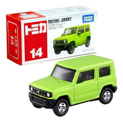 Carro en miniatura Takara Tomy Suzuki Jimny 1:57 color verde claro