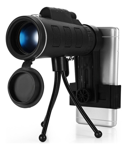 Lente Zoom 40x Telescopio + Tripode Y Brujula Para Celular ® Color Negro