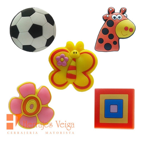 Imagen 4 de 10 de Tirador Manija Infantil De Silicona Para Mueble Lujo Oferta.