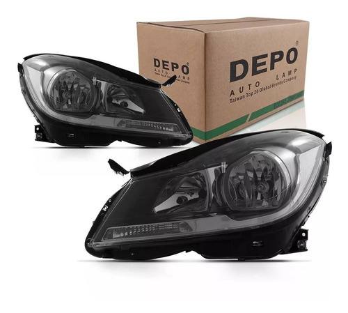 Par Farol Classe C Coupe 12 A 14 15 Foco Duplo Máscara Negra