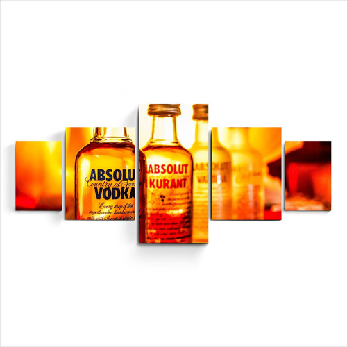 Cuadro Triptico Moderno Bebida Vodka Absolut Original Deco