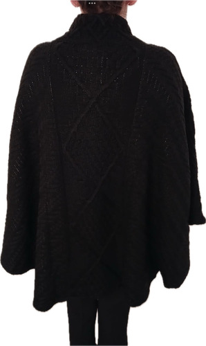 Capa / Poncho Negro Para Dama Con Borrega Interior Unitalla