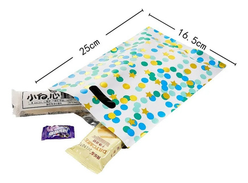 Bolsas Dulces Con Circulos Y Estrellas X10 Diseños Colores