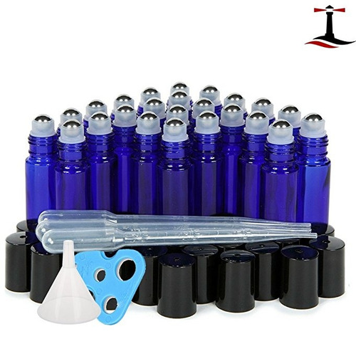 24 De Cristal Azul Cobalto Aceites Esenciales Botellas Girat