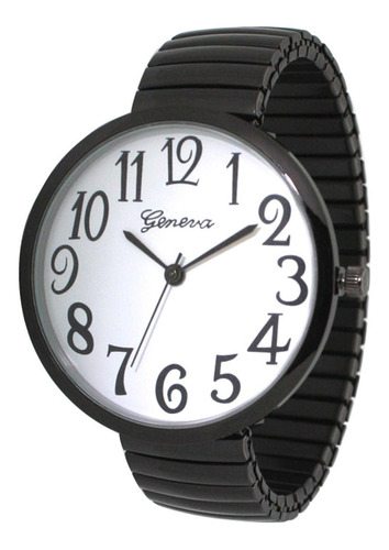 Reloj Hombre Geneva Sprblk63 Cuarzo Pulso Negro En Acero