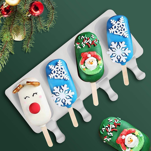 Molde De Silicona Para Palito Paleta Helado Freezer Grande Color Blanco
