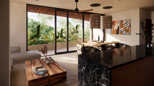 Departamento En Venta En Tulum Quintana Roo, Zuná, Aldea Zamá Amplios Espacios Con Terraza