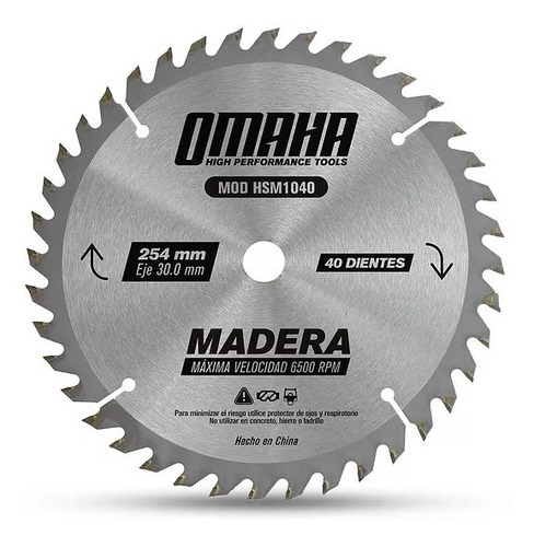 Hoja Disco De Sierra Para Madera 254mm 40 Dientes 10 PuLG