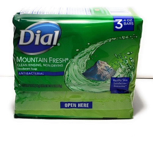 Jabón Desodorante Antibacteriano Dial Mountain Fresh, 113 Ml