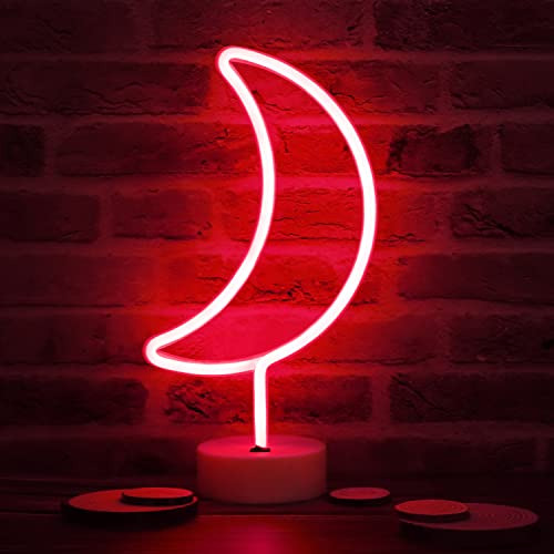 Led Luna De Neon Señales, Luces De Noche Crescentes Pyqpk