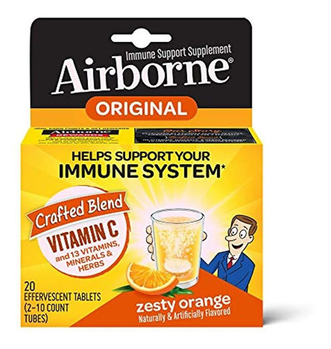Comprimidos Efervescentes De Airborne Sabor Naranja, 20 Coun