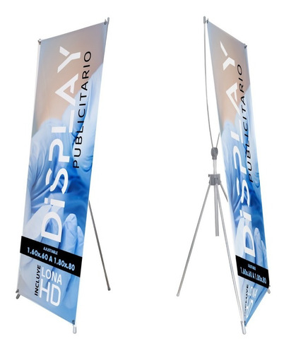 Porta Banner Europa Personalizado Con Lona Hd 80x180cm Ajust