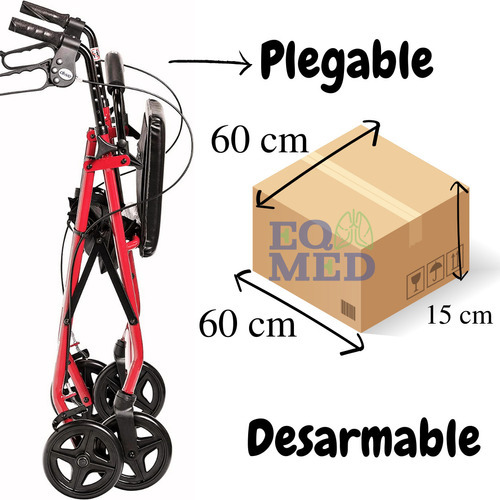 Andadera Ortopedica Rollator Adulto Con Asiento Color Roja