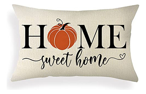Funda Cojín Lumbar  Home Sweet Home Pumpkin Fall , 12 ...