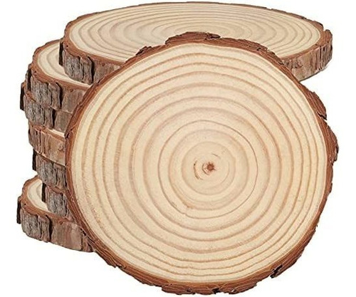 8 Platos Rústicos De Madera Natural Centro Mesa Decoración 