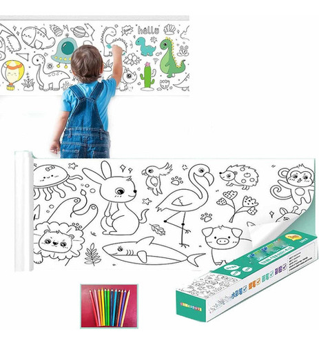 Rollo De Papel Para Colorear Dibujos Para Niños, Manualidade