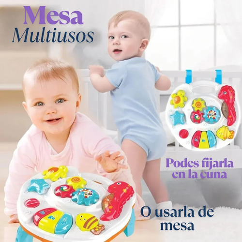 Mesa De Juego Didáctica Bebes 2 En 1 Luz Y Sonido Musical