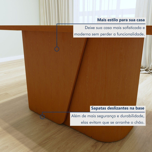 Mesa De Jantar Retangular 78x170x90cmtampo Mdf Wt