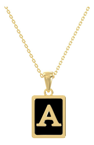 Collar Con Dije De Inicial A-z Joyería De Acero Inoxidable