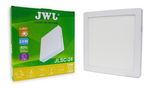 Plafon Led 24w Sobreponer Cuadrado Luz Blanca 2pzs Jwj Color Blanco