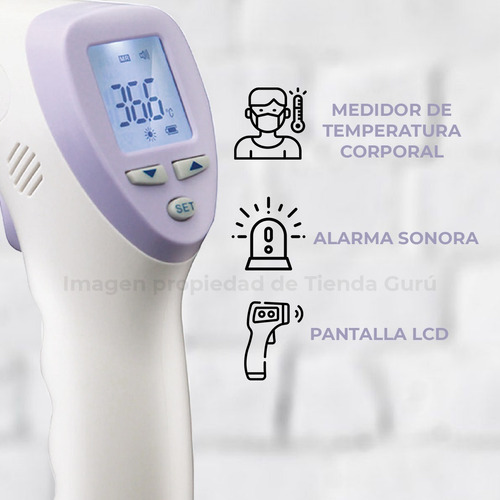 Imagen 4 de 5 de Termómetro Philco Infrarrojo Frente Lcd Aprob Anmat Bk8005